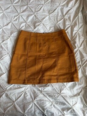 Forever 21 Mustard Yellow Panel Mini Skirt